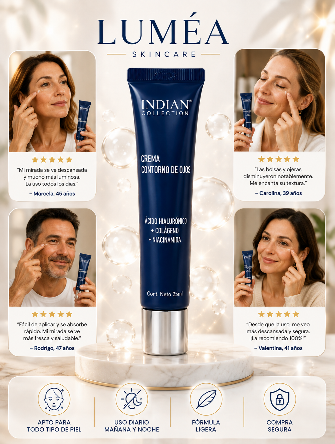 ✨ Crema Antiojeras Indian Collection | Mirada Fresca y Radiante